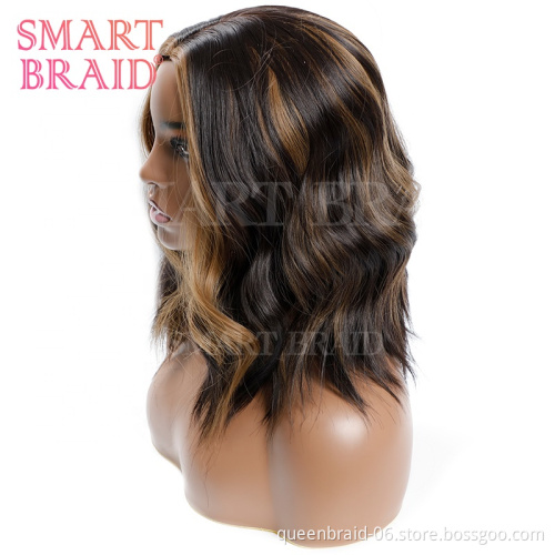 Wholesale Long Ombre Brown Blonde Wavy Wig Cosplay Party Synthetic Wigs For Black Women High Temperature Hair Wig